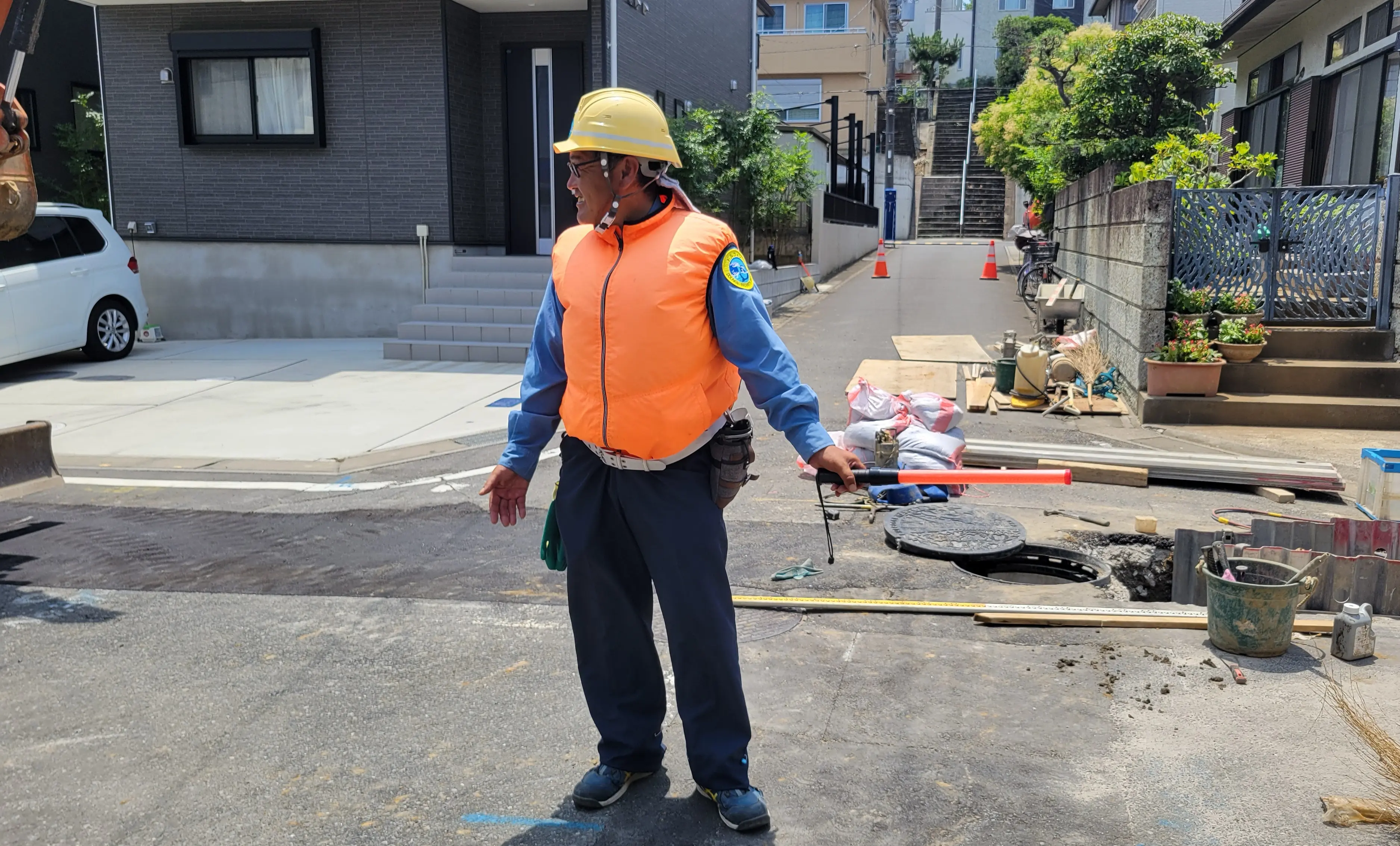 交通誘導警備の様子